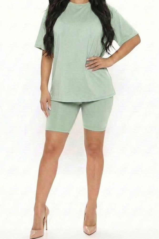 Loose Fit Top & Bike Shorts Set