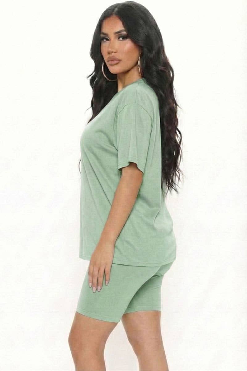 Loose Fit Top & Bike Shorts Set