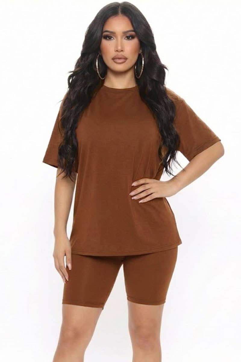Loose Fit Top & Bike Shorts Set
