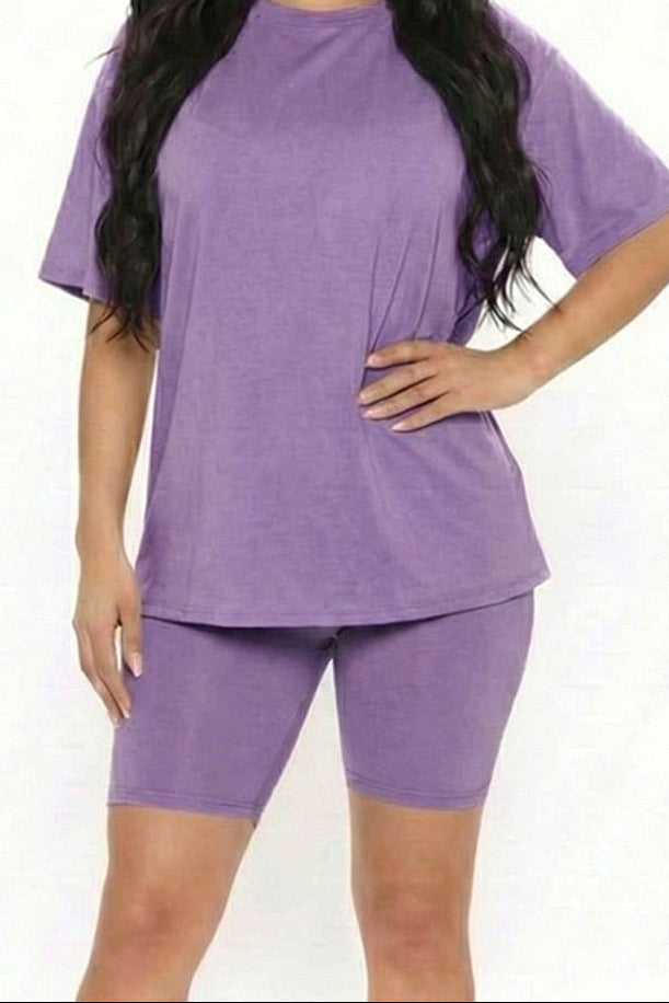 Loose Fit Top & Bike Shorts Set