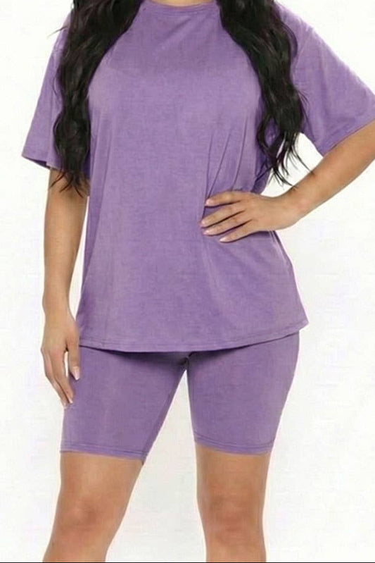 Loose Fit Top & Bike Shorts Set