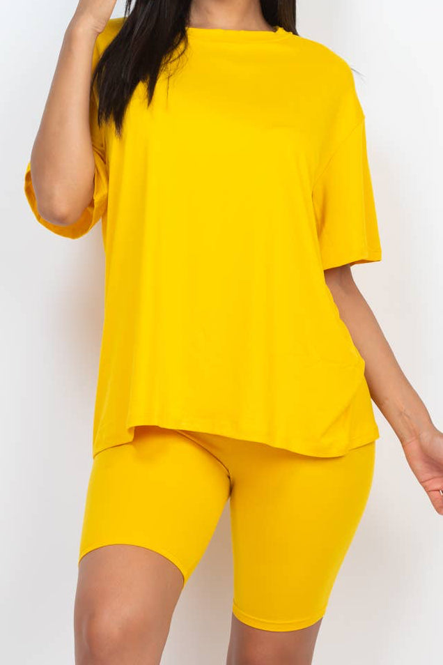 Loose Fit Top & Bike Shorts Set