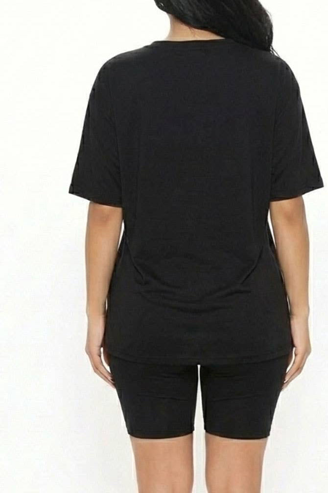 Loose Fit Top & Bike Shorts Set