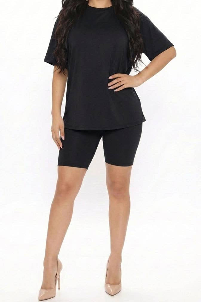 Loose Fit Top & Bike Shorts Set