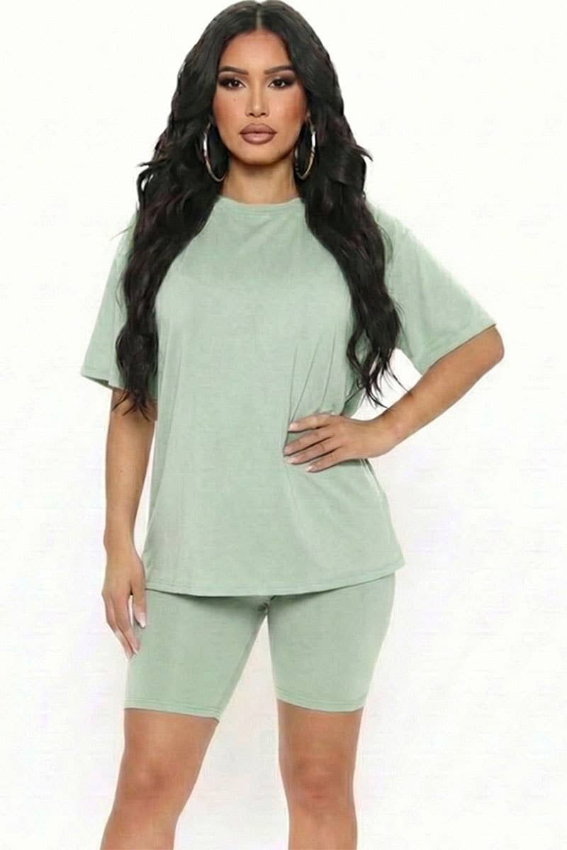 Loose Fit Top & Bike Shorts Set
