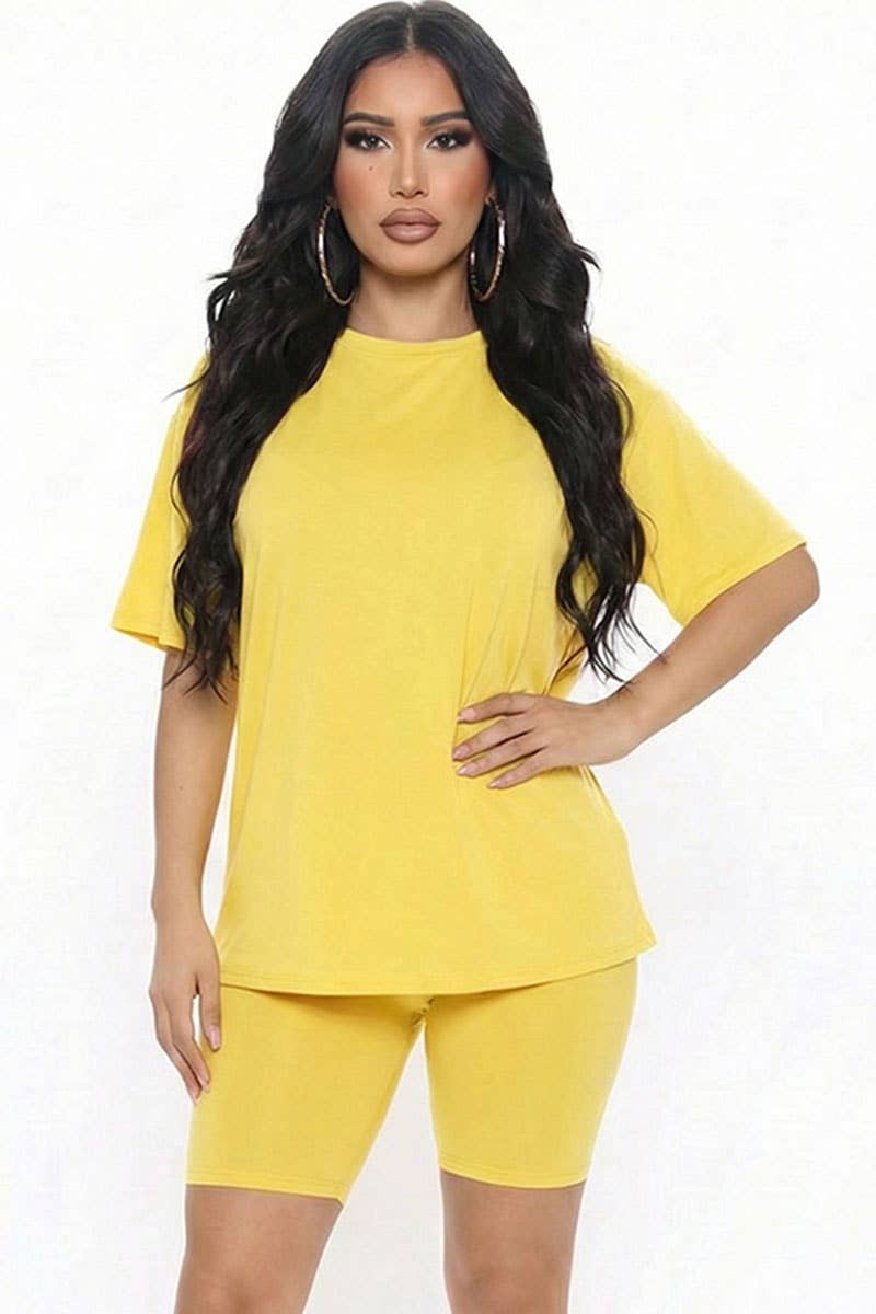 Loose Fit Top & Bike Shorts Set